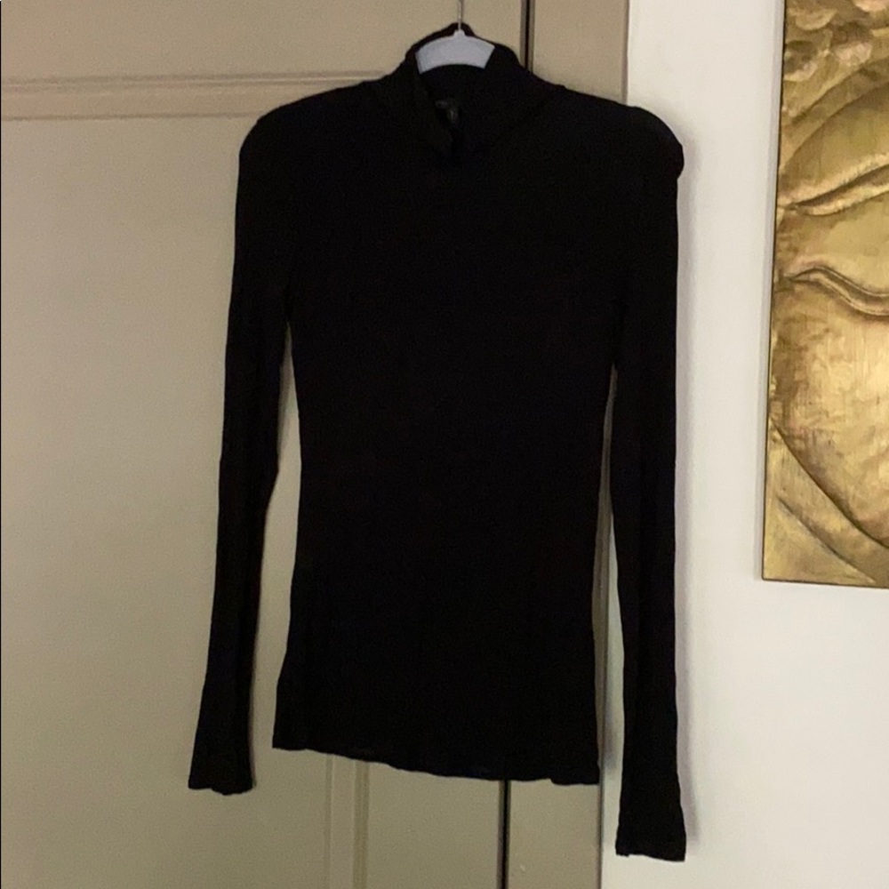 BCBG MaxAzria Small Black Stretchy Turtleneck